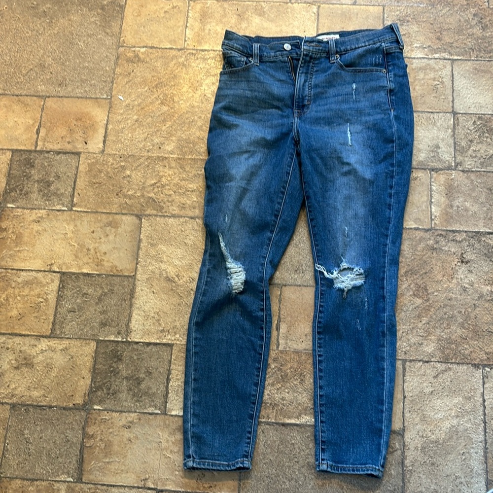 Lucky brand, distressed denim.